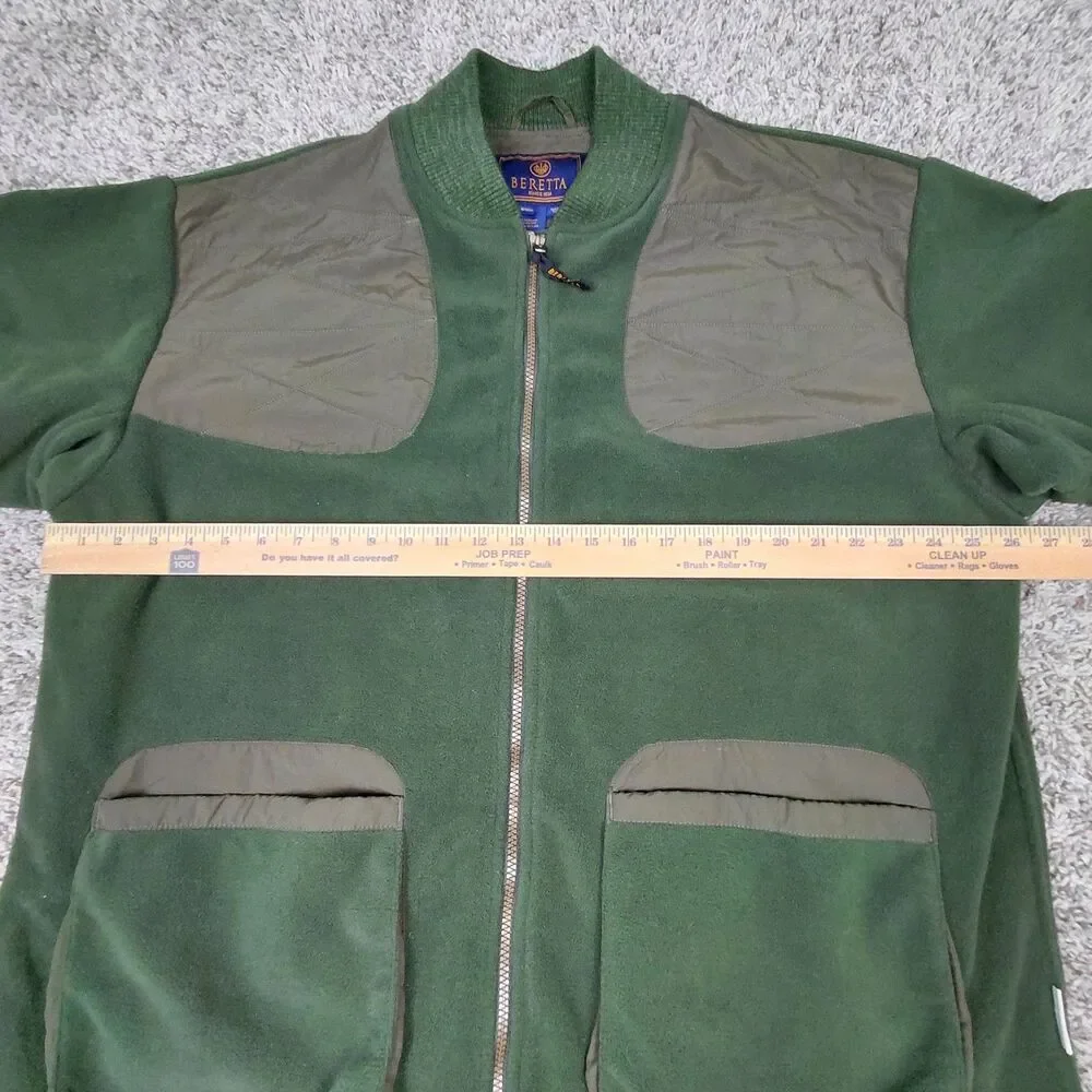Beretta Fleece Shooting Jacket Mens 2XL XXL Green Full Zip Up Warm Hunting